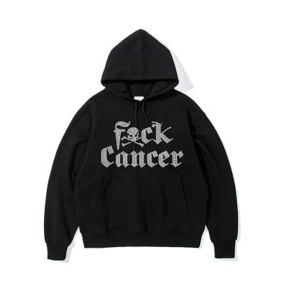 China Wholesale custom made hoodies nickel free rhinestone logo of men's and women's oversized pullover for sale