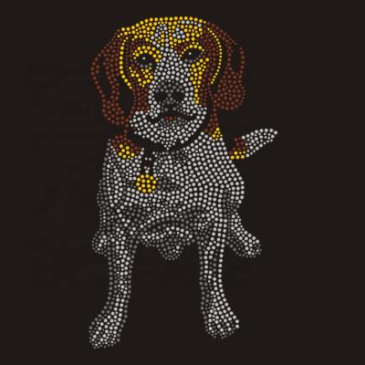 China Wholesale Nickel Free Iron On Rhinestone Transfer Dog Pattern Designs For Apparel for sale