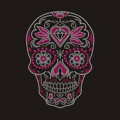 China High quality best price rhinestone skull rhinestone transfer designs nickel free for hoodies and t-shirts for sale