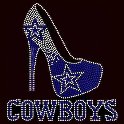 China Nickel Free Custom Your Own Design Dallas Cowboys Iron On Wholesale Rhinestone Transfer For T Shirts for sale