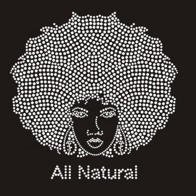 China Best Price High Quality Nickel Free All Natural Afro Girl Rhinestone Transfer Wholesale Custom Designs for sale