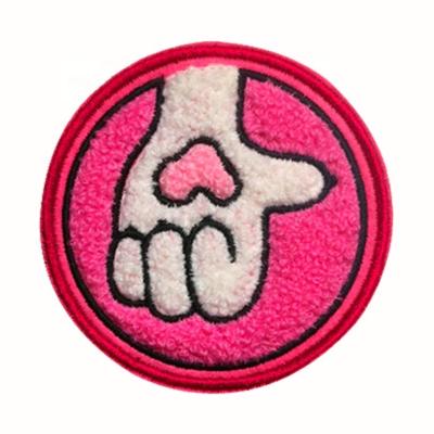 China Wholesale 3D Chenille Embroidery Patch Custom Design Iron On Clothing Patches for sale