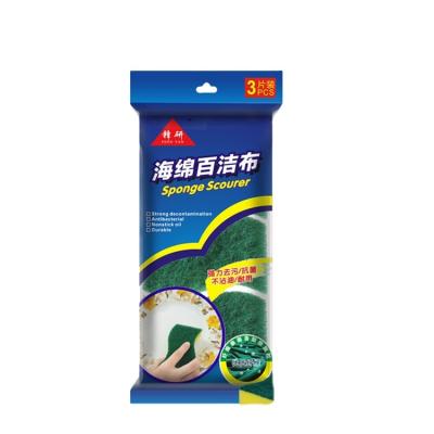 China Factory Price China Sustainable Wholesale Thick Double Water Absorb Non-Scratch High Density Foam Sponge Scouring Pad for sale