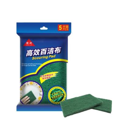 China Sustainable 2022 Newest Most Popular 5Ps Household Cleaning Products Green Abrasive Nylon Scouring Pad for sale