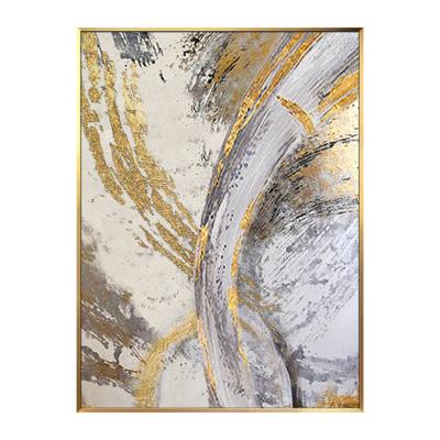 China Abstract texture decorative wall painting modern pure hand-painted living room gold leaf oil painting background wall hanging oil painting for sale