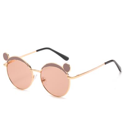 China 2021 Retro Fashion Sun Bear Ear Sun Glasses Luxury Cute Sun Glasses Sun Shades Kids Cartoon Sun Shades Mirror Kids Eyewear UV400 for sale