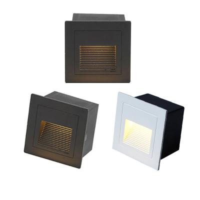 China Modern LED Stairs Wall Lamp Recessed LED Square Step Porch Pathway Light 1W Basement Bulb AC 100-245V for sale