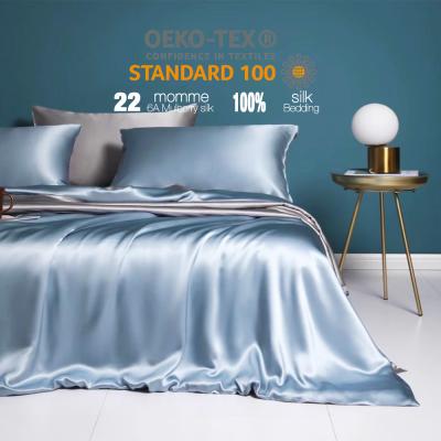 China Customized Non-disposable Size 100% Mulberry Silk Sheet 22MM Real Silk Bedding Baby Sheets With Oeko-Tex 100 for sale