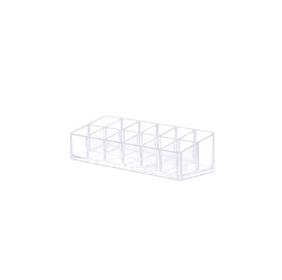 China Viable Acrylic Desktop Gloss Lipstick Storage Box Multi-cell Transparent Lipstick Storage Box Holder for sale