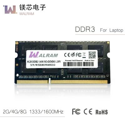 Chine Non - appui d'OEM de RAM 1600mhz PC3-12800 d'ordinateur portable de CCE SODIMM DDR3 2GB à vendre