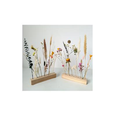 China Wedding Party Store Decoration Home Natural Dry Flowers in Wooden Strip Gifts for Friend Home Party Wedding Decoration Material for sale