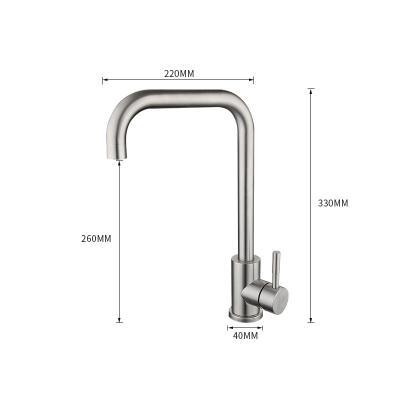 China 304 Stainless Steel Hot And Cold Faucets Taps 304 Quality Ceramic Faucet Mixer Cartridge Water Tap Kitchen Faucet For Sink for sale