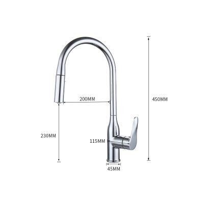 China Pull Out Single Spray Handle Single Hole Pull Down Kitchen Sink Faucet Kitchen Sink Faucet for sale