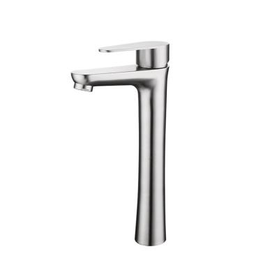 China 304 Stainless Steel Basin Cold And Hot Lead Free Mixer Tap Round Hot Cold Faucet Large Bathroom for sale