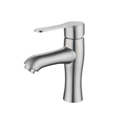 China Hot And Cold Single Hole Hot And Cold Water SUS304 Bathroom Sink Faucet for sale