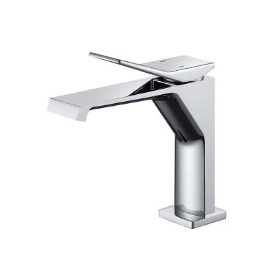 China Hot and Cold Basin Faucet Single Hole Bathroom Sink Waterfall Mixer Basin Faucet for sale