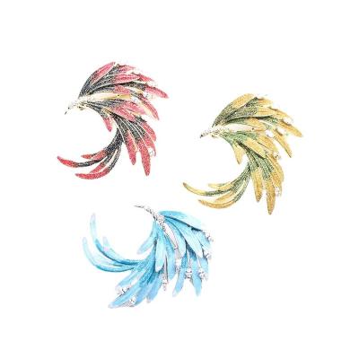 China Chinese style nylon/metallic retro personality sandblasted temperament multi-color women's brooch stone Phoenix brooch accessories for sale