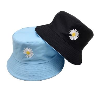 China Wholesale Daisy Double-Sided Chrysanthemum Hat Cute Little Sun Protection Fisherman Student Sunscreen Sun Pot Wild Hat for sale