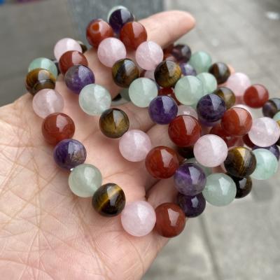 China nature romantic handmade gemstone bracelets mixed many different colored stone bracelets for sale