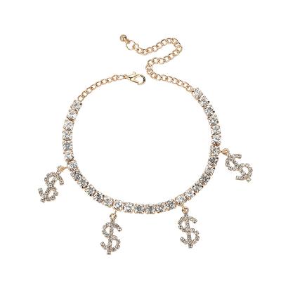 China Vintage Fashion Handmade Crystal Rhinestone Anklet Chain Foot Chain For Women Sold By Pcs for sale