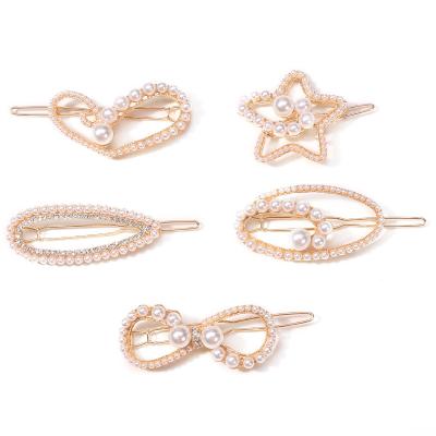 China Hair Decoration Soyagift Korea Rhinestone 8 Heart Shape Oval Water Drop Star Beads Hairpin Hair Snap Metal Hair Clips for sale