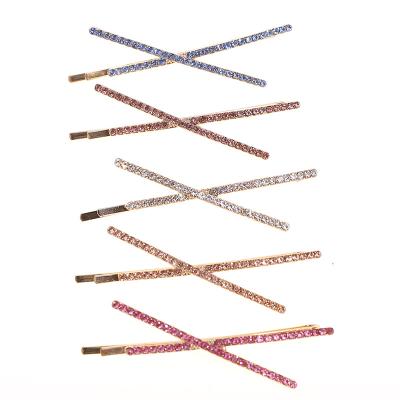 China Hair Decoration Soyagift Korea Rhinestone X Shape Beads Hair Pin Hair Clips Metal Hair Clips For Girls for sale