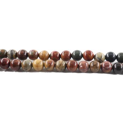 China Diy Jewelry Findings 4/6/8/10mm Natural Red Picasso Jasper Round Loose Beads 15