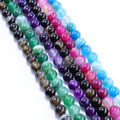 China Nature Stone Stone Mixed Agate Beads Agate Round Loose Beads 8mm 10mm 12mm For Jewelry Making for sale