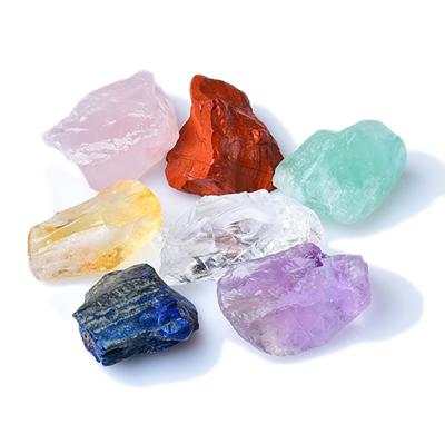 China Adorn Chakra Stones Set, Natural Rough Raw Stone for Tumbler, Wet Setting, Crystal Healing Stones Kits Raw for sale