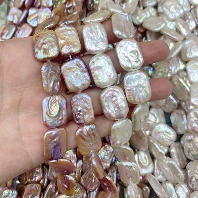 China Natural Cultured Freshwater Pearl 14*18mm Freshwater Pearl Beads Reborn Baroque Pearls Rectangle Pearls for sale