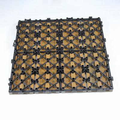 China Modern exterior wpc decking floor water draining embossing deck tiles easily interlocking for sale