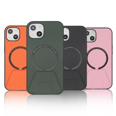 China 2022 Shockproof New Magnetic Slim Ring Bracket Cell Phone Case 2 In 1 For iPhone 12/13 Pro Max Bracket Phone Case for sale