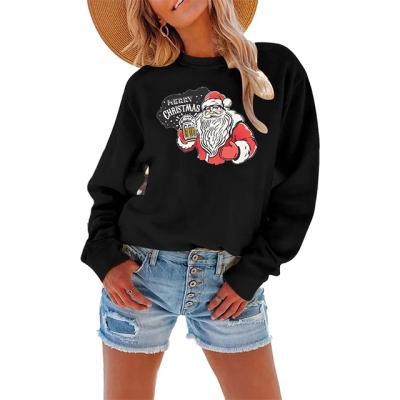 China New QUICK DRY Christmas Basing Sweater Santa Claus 3D Print Round Neck Women's Sweater for sale