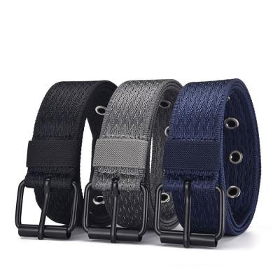 China Wholesale custom canvas knitted pin buckle belt comfortable men's canvas belts china new for sale