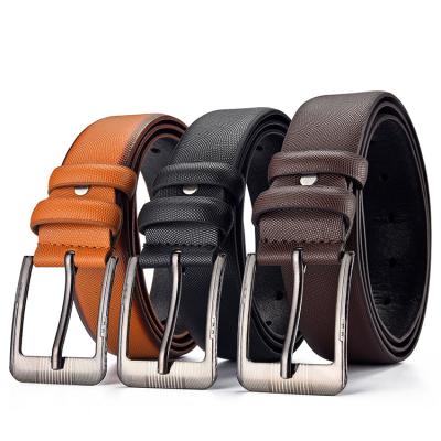 China Wholesales Comfortable 3.8cm Men Dress Belt Pin Buckle Strap Customized Leather Belt for sale