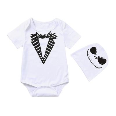 China 100% Newborn Slim Newborn Halloween Baby Romper Costume Cool White Casual Solid Cotton Long Sleeve for sale