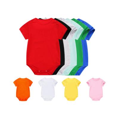 China Excellent Quality Newborn Baby Rompers 100% Cotton Baby Soft Custom Multicolor Unisex Short Sleeve Clothing for sale