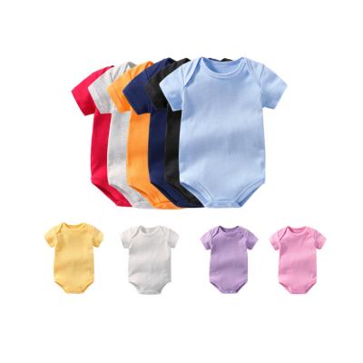 China Short Sleeeves Classic Baby Rompers Newborn Infant Organic Cotton Base Soft Color Customize Baby Clothes Welcomed for sale