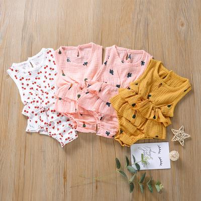 China Hottest Newborn Toddler Boys Girls Clothes Cotton Soft Infant Double Gauze Summer Baby Romper for sale