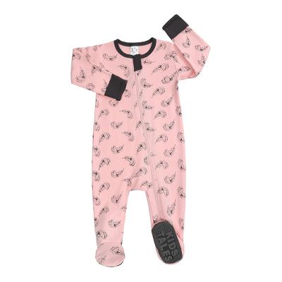 China Hot Hot On Amazon Baby Rompers Soft Long Sleeve Cute Colorful Infant Baby Rompers Zipper Romper for sale