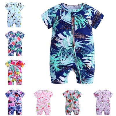 China Newborn Baby Jumpsuit Wholesale Price Summer Baby Rompers Zippers Warm Infant Colorful Cotton Onesie for sale