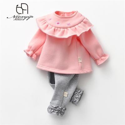 China Hot Top Placed In Amazon Floral Ruffles 2 PCS Kids Athletic Clothing Outside Harbor for sale