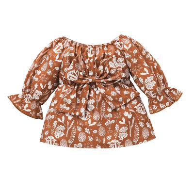 China Bohemia Washable Hot Selling Hot Selling Infant Girl Baby Dresses Floral Elastic Off-Shoulder Toddler Dresses for sale