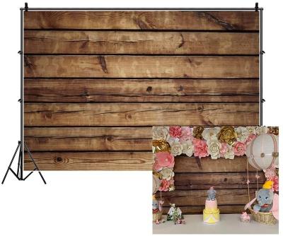 China Scenic Gray Wooden Panel Photography Vintage Backdrop Party Wall Decoration Vintage Photo Studio Photography Backdrops for sale