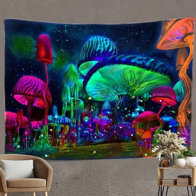 China Simple Colorful Mushroom Trippy Tapestry Tapestries Starry Night Plant Fantasy Fairy Tale Psychedelic Room Decor for sale