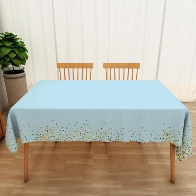 China Sky Blue Waterproof Reusable Table Cloths For BBQ Birthday Picnic Parties Light Blue Oxford Cloth Center Table Cloths For Wedding for sale