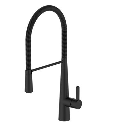 China Modern factory high quality black spring chrome pull out kitchen faucet with wholesale price for sale