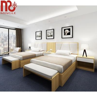 China Modern Hotel Project Furniture Hotel Suites Double Bed Designs for sale