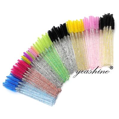 China Magic Mascara Wands Machine Key Chain Spoolie Lash Wand Diamond Edge Brush Cheap Glitter Crystal Makeup Holder Eye Shadow Pink for sale