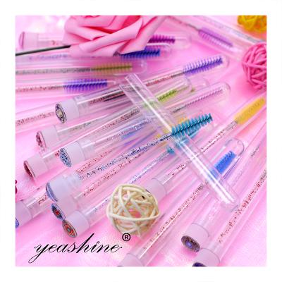 China Mascara Wands Machine Lash Free Makeup Sampl Applicator Brush Eye Pink Disposable Mascara Spoolie Spoolie Tube for sale